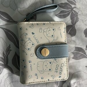 Charming Cat Print Wallet with Strap